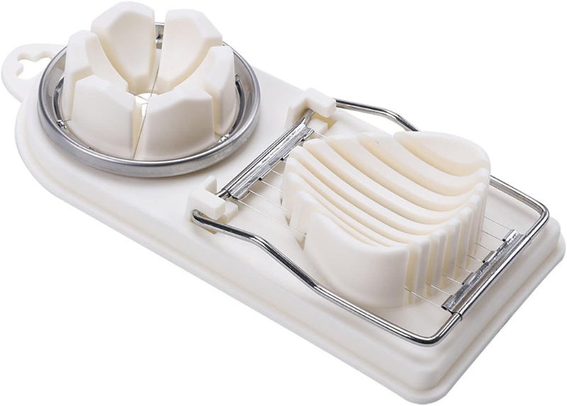 comfrt Egg Slicer for Hard Boiled Eggs, Multifunctional 2-in-1 Boiled Egg with Stainless Steel Cutting Wire, Egg Chopper/Divider/Dicer/Cutter, Piercing/Garnishing/Slicing Kitchen Cooking - Image 1