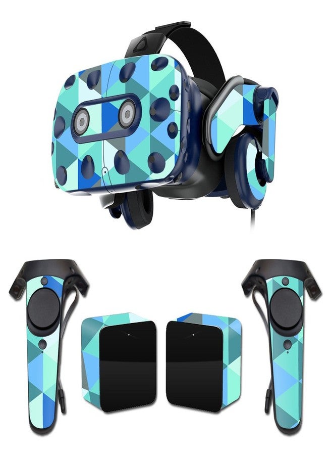 MIGHTY SKINS MightySkins Skin Compatible With HTC VIVE Pro VR Headset - Blue Kaleidoscope | Protective, Durable, and Unique Vinyl Decal wrap cover | Easy To Apply, Remove, and Change Styles | Made in the USA - Image 1