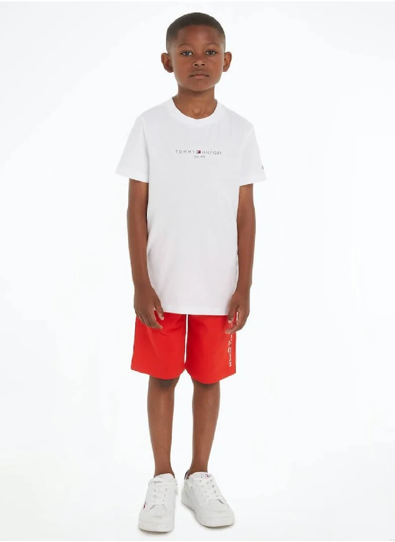 TOMMY HILFIGER Boys' Essential Logo T-Shirt And Shorts Set -  Pure cotton, Red