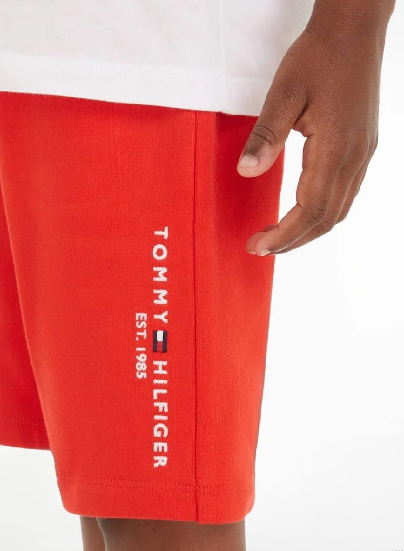 TOMMY HILFIGER Boys' Essential Logo T-Shirt And Shorts Set -  Pure cotton, Red