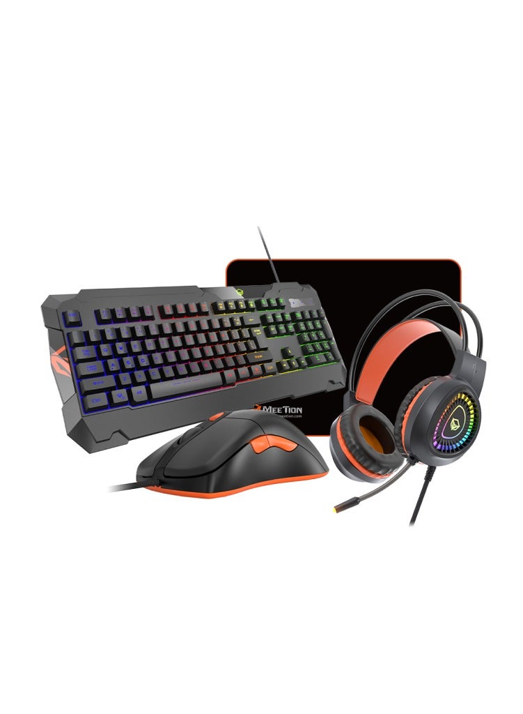 Meetion Meetion MT C505 4 in 1 Gaming Combo Kit, Anti Ghost RGB Gaming Keyboard, 5+1 Buttons 3200DPI Gaming Mouse, Backlit Gaming Headphone with Omni Directional Microphone, High Precision Gaming Mouse Pad  - Image 2