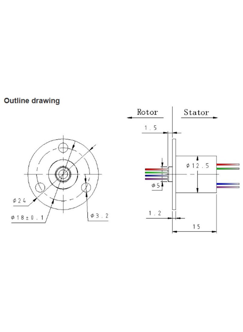 6 Wires 2A Conductive Slip Ring Electrical Contact Joint Rotary Connector - Image 5