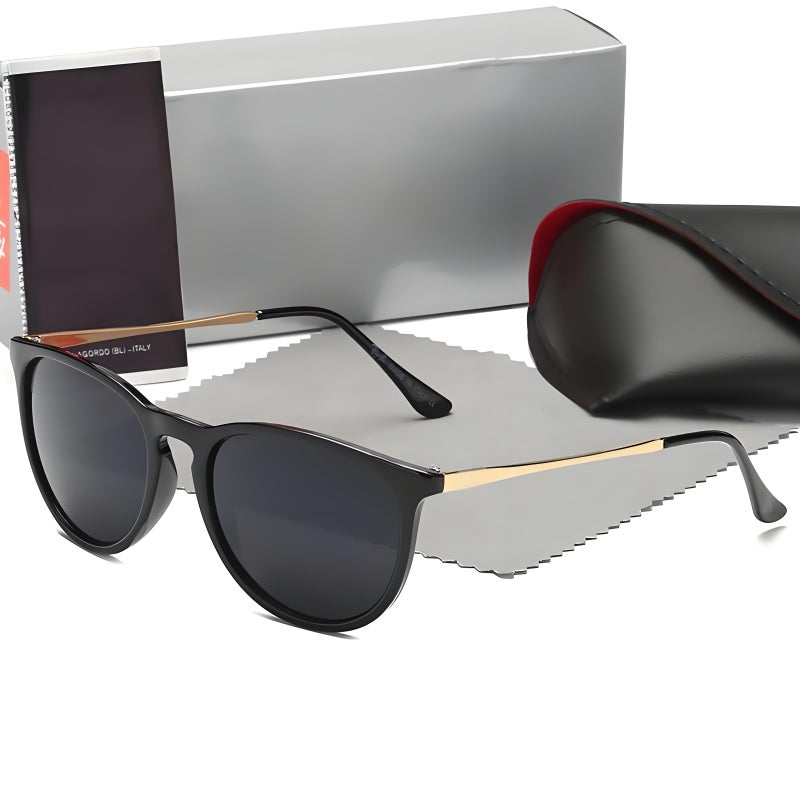 Police RB Men's Cycling Glasses Pilot Lens Sunglasses UV Lenses with Black Frames Grey Lenses - Image 1