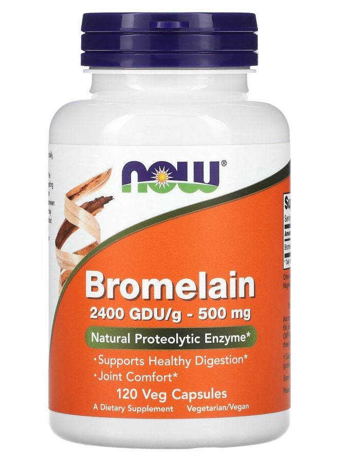 now بروميلين 500 ملغ 120 كبسولة نباتية