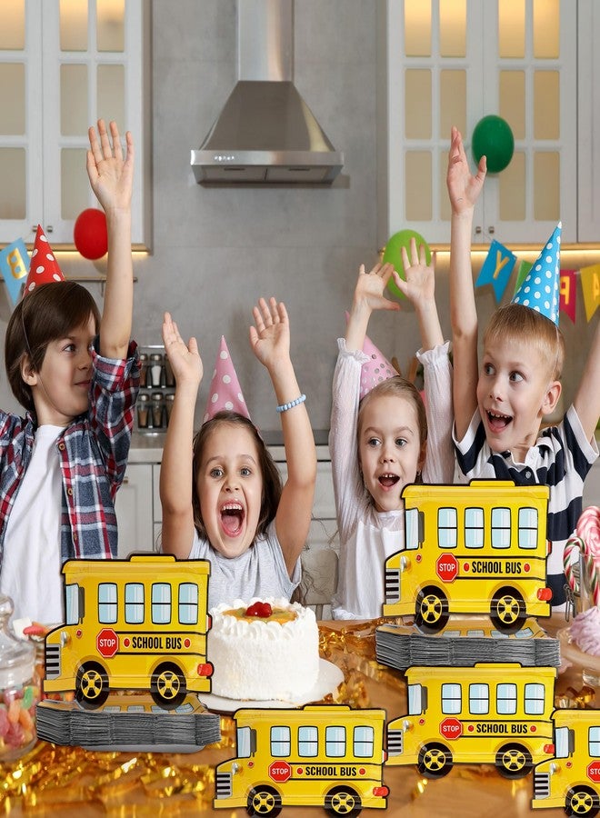 Hokinaa School Bus Party Decorations - 50 Pcs 12.6 x 8.3 in Yellow Bus Back to School Birthday Party Plates, First Day of Kindergarten Disposable Paper Tableware, Classroom Decor Supplies for Students - Image 4