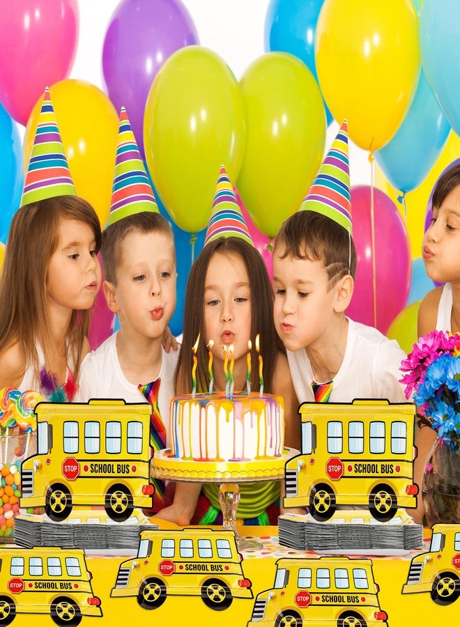 Hokinaa School Bus Party Decorations - 50 Pcs 12.6 x 8.3 in Yellow Bus Back to School Birthday Party Plates, First Day of Kindergarten Disposable Paper Tableware, Classroom Decor Supplies for Students - Image 5