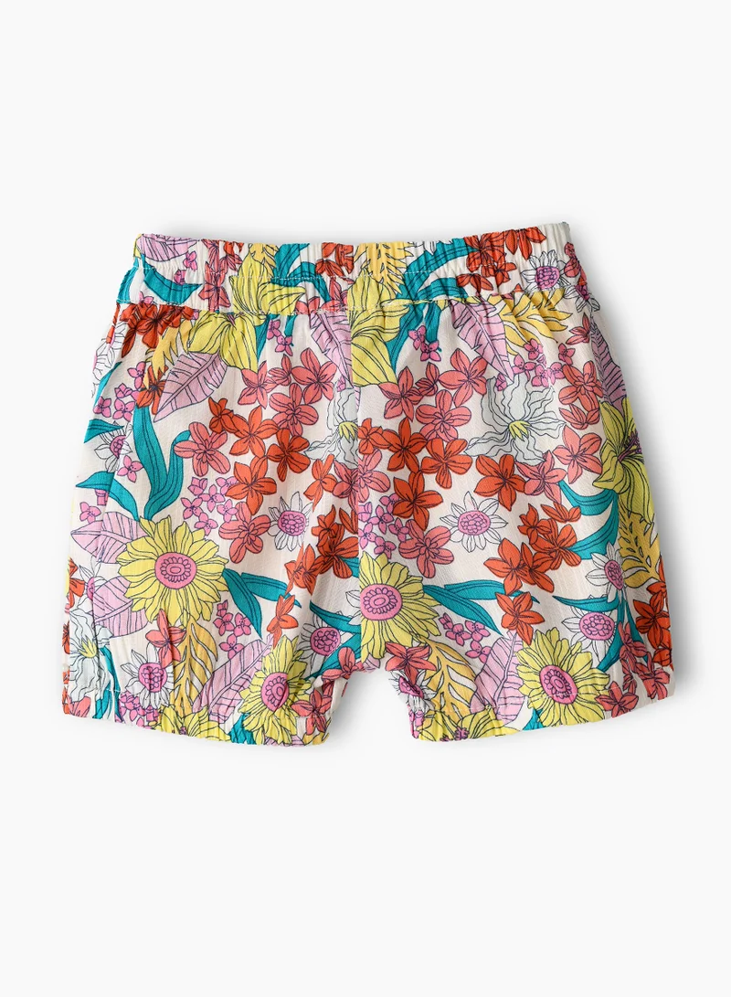 جيلين Girls' Colorful Floral Viscose Shorts