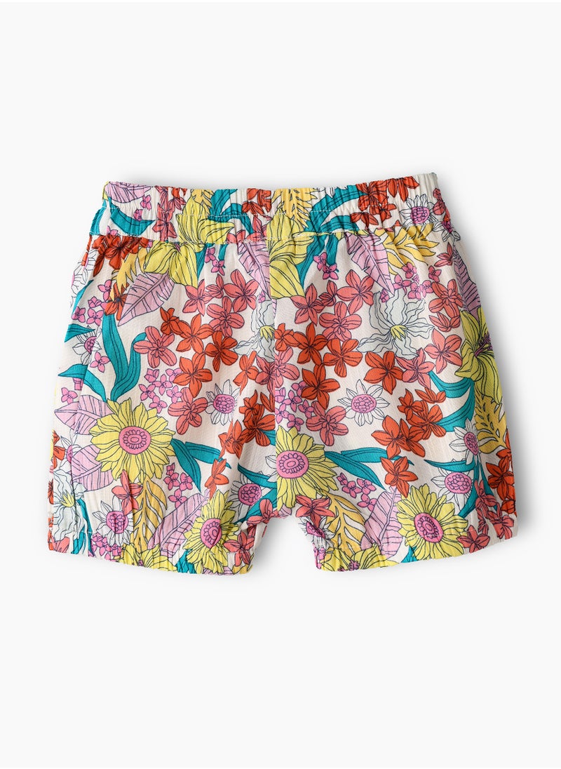 Jelliene Girls' Colorful Floral Viscose Shorts  - Image 1