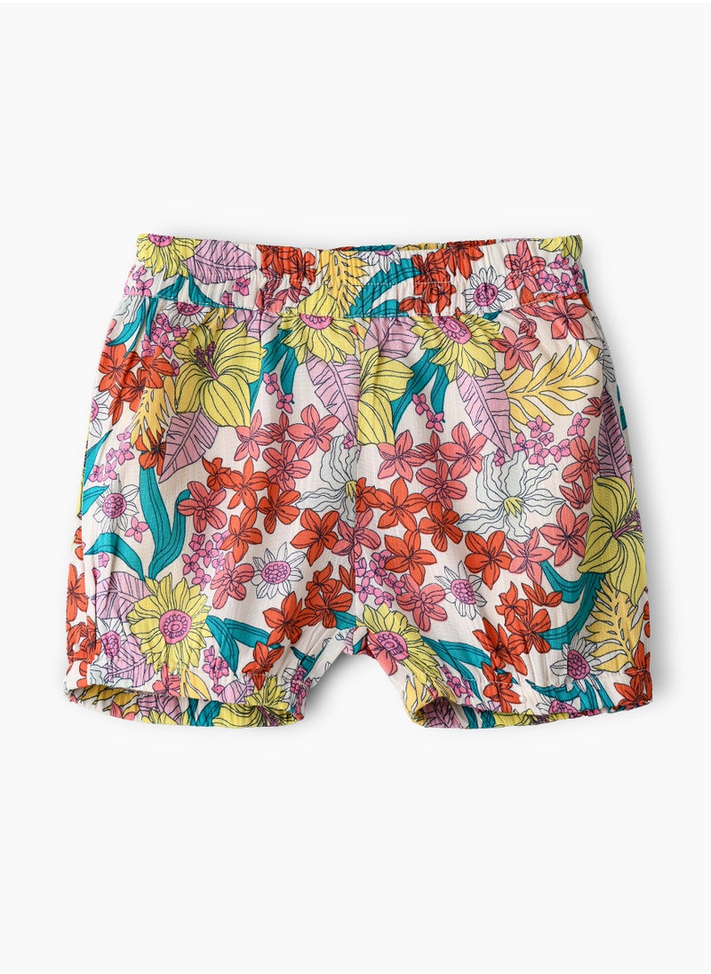 Jelliene Girls' Colorful Floral Viscose Shorts  - Image 2