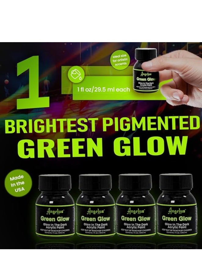 Angelus - Angelus Glow Green Glow In The Dark Acrylic Paint 1oz - Image 1