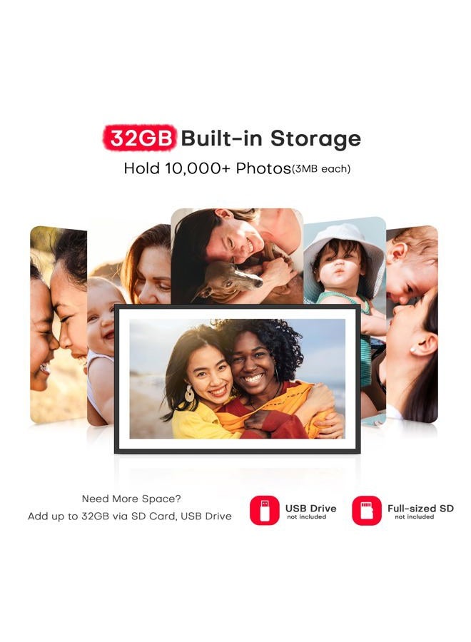 FLYRUIT WiFi Digital Picture Frame, Frameo 15.6 inch Large Digital Photo Frame, 1920*1080 IPS FHD Touchscreen, Instant Share Pictures Video, 32GB Storage, Photo Frame Electronic, Gift for Mom, House Warming - Image 5