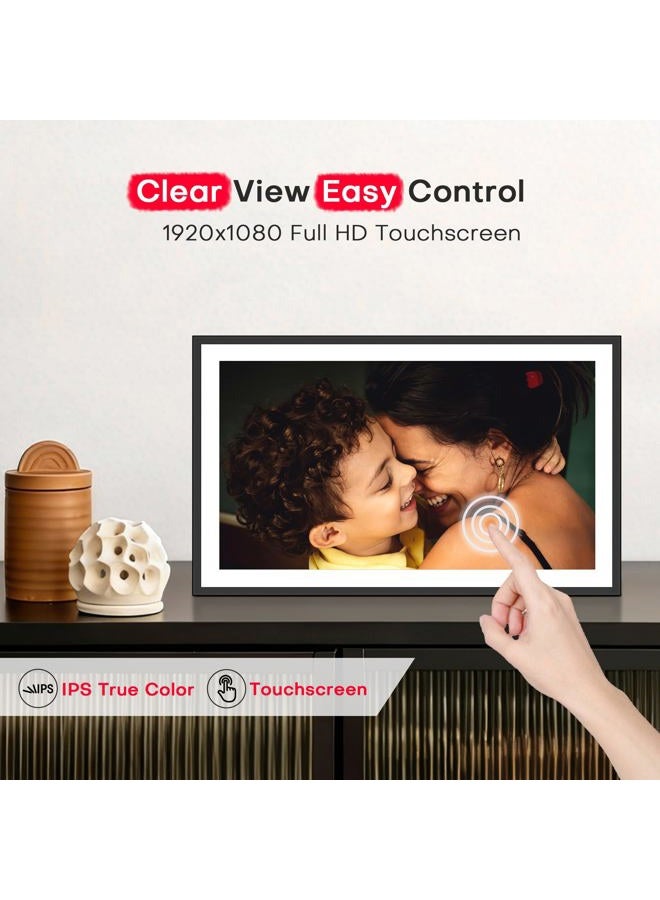 FLYRUIT WiFi Digital Picture Frame, Frameo 15.6 inch Large Digital Photo Frame, 1920*1080 IPS FHD Touchscreen, Instant Share Pictures Video, 32GB Storage, Photo Frame Electronic, Gift for Mom, House Warming - Image 3