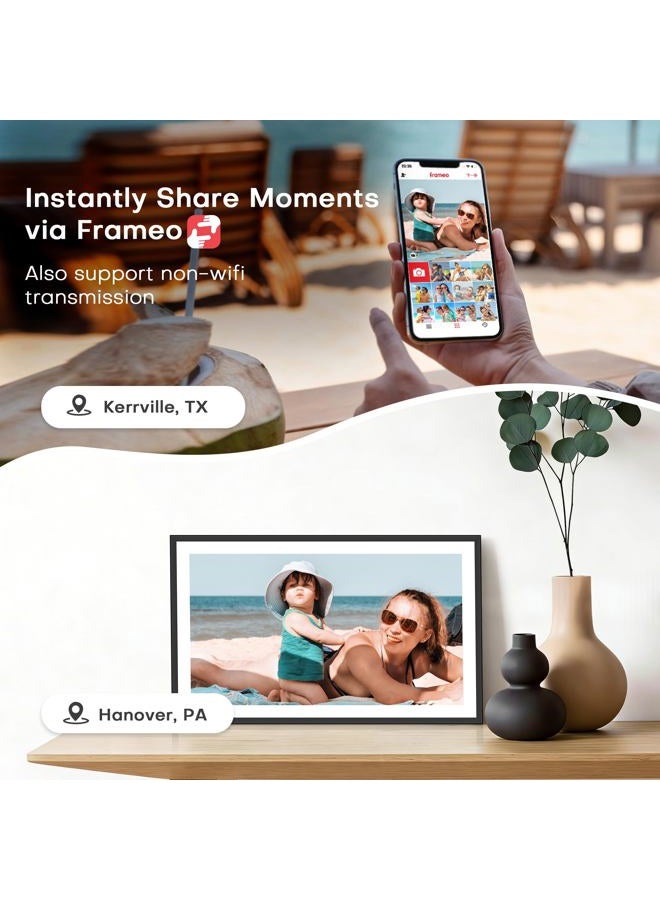 FLYRUIT WiFi Digital Picture Frame, Frameo 15.6 inch Large Digital Photo Frame, 1920*1080 IPS FHD Touchscreen, Instant Share Pictures Video, 32GB Storage, Photo Frame Electronic, Gift for Mom, House Warming - Image 4