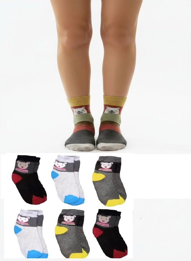 Diamond Craft Winter Warm Ankle Length Socks For Kids Toddlers Boys Girls Thick Thermal Woolen Socks Terry Lined Cozy Ankle Socks For Children-Pack Of 6 Pair (IN, Age, 5 Years, 8 Years) - Image 4