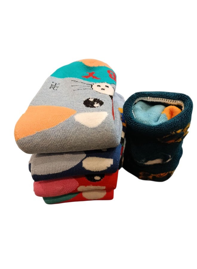 Diamond Craft Winter Warm Ankle Length Socks For Kids Toddlers Boys Girls Thick Thermal Woolen Socks Terry Lined Cozy Ankle Socks For Children-Pack Of 6 Pair (IN, Age, 5 Years, 8 Years) - Image 2
