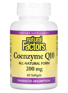 natural Factors Coenzyme Q10, 200 mg, 60 Softgels  - Image 1