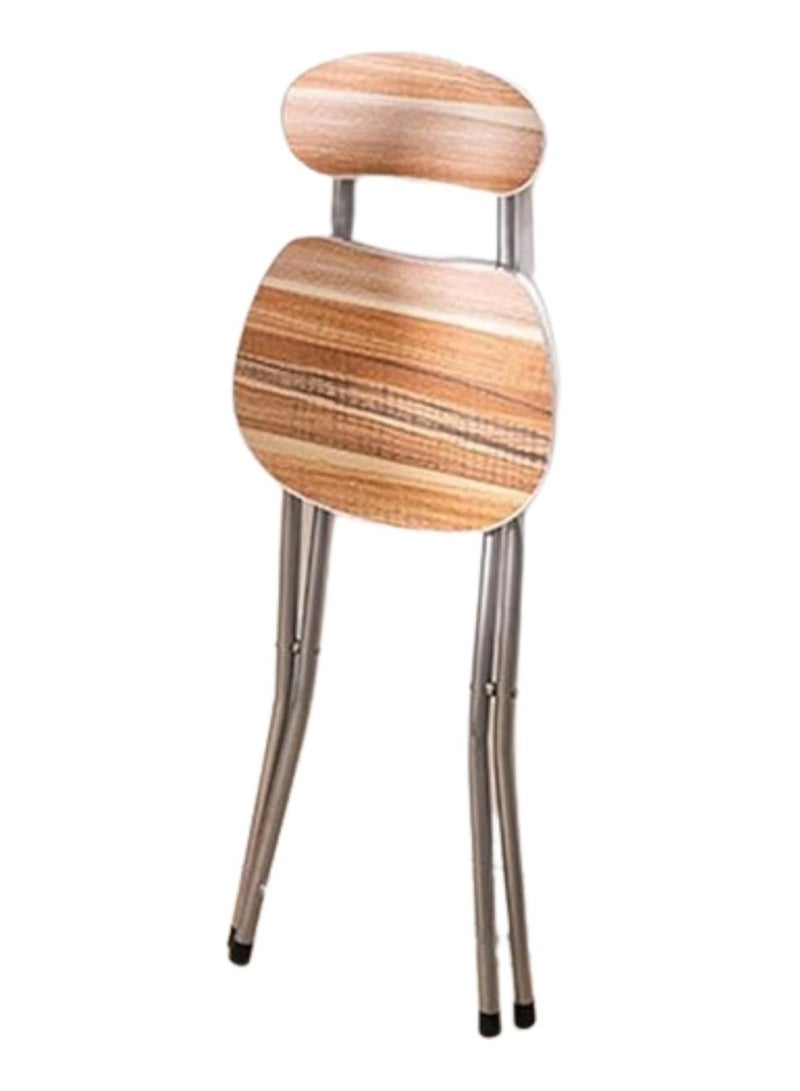 Elegant Metal Foldable Chair with Wood Brown Finish - Durable, Space-Saving Stylish Chair for Kitchen, Office, Camping, and Parties - Image 4