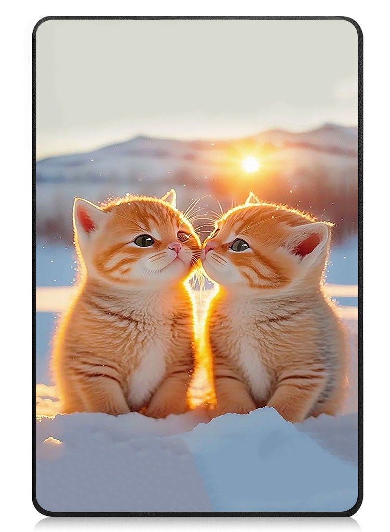 Theodor Protective Flip Case For Lenovo Tab M9 (2023) With Trifold Stand Auto Wake Sleep Shockproof Cover Cute Cats - Image 1