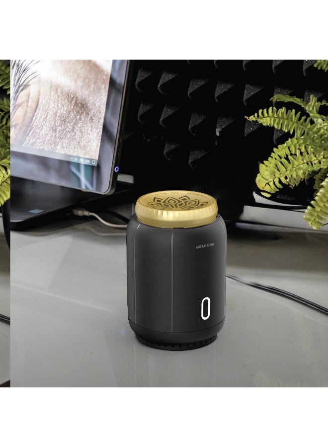 GREEN LION Ember Bakhour Burner with 15 Times Burning Cycle , 90 Seconds Auto Off , USB-C Recharging , Safe & Non-Toxic , Portable For Home Car - Black - Image 2