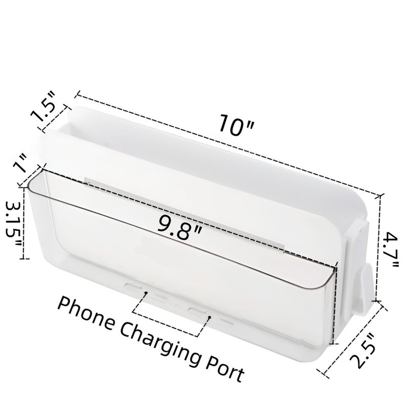GWEOBZ Adhesive Remote Control Holder Wall Mounted Phone Charging Holder Universal Controller Holder Wall Mount Storage Organizer Box No Drilling Home Office Desk (Bedside Shelf) - Image 4