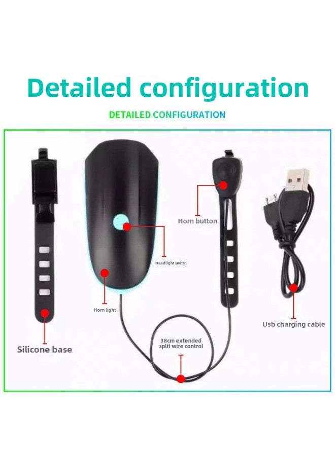 إسكدنيا 7588 مصباح دراجة جبلية مصباح أمامي للدراجة مصباح يدوي قوي للشحن معدات ركوب الدراجات إكسسوارات تناسب ركوب الليل - اللون: أخضر ضوء السيارة 【مصباح أمامي قابل لإعادة الشحن + مكبر صوت】 - Image 4