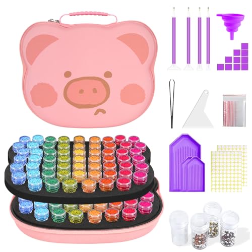 ZORETCO Diamond Painting Storage Box, 120 Slots Bead Storage Containers with Tools Kit for Diamond Art Accessories Beads Organizer Craft Jewelry - Image 1