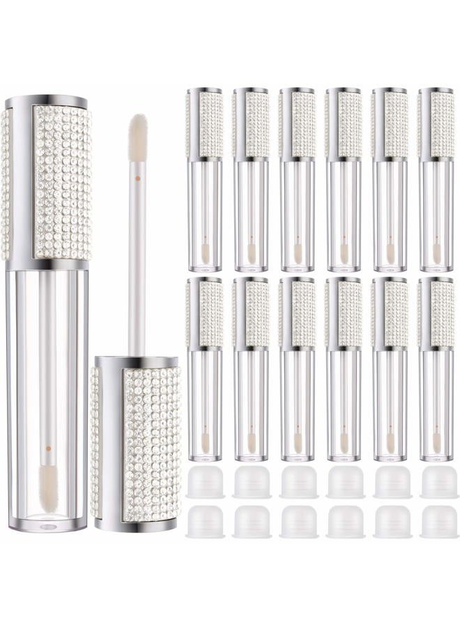 Patelai 12 Pcs 5 ml Rhinestone Lip Gloss Tubes Crystal Lip Balm Tubes for Empty Bottles Refillable Rhinestone Container Plastic Cosmetic Bottles - Image 1