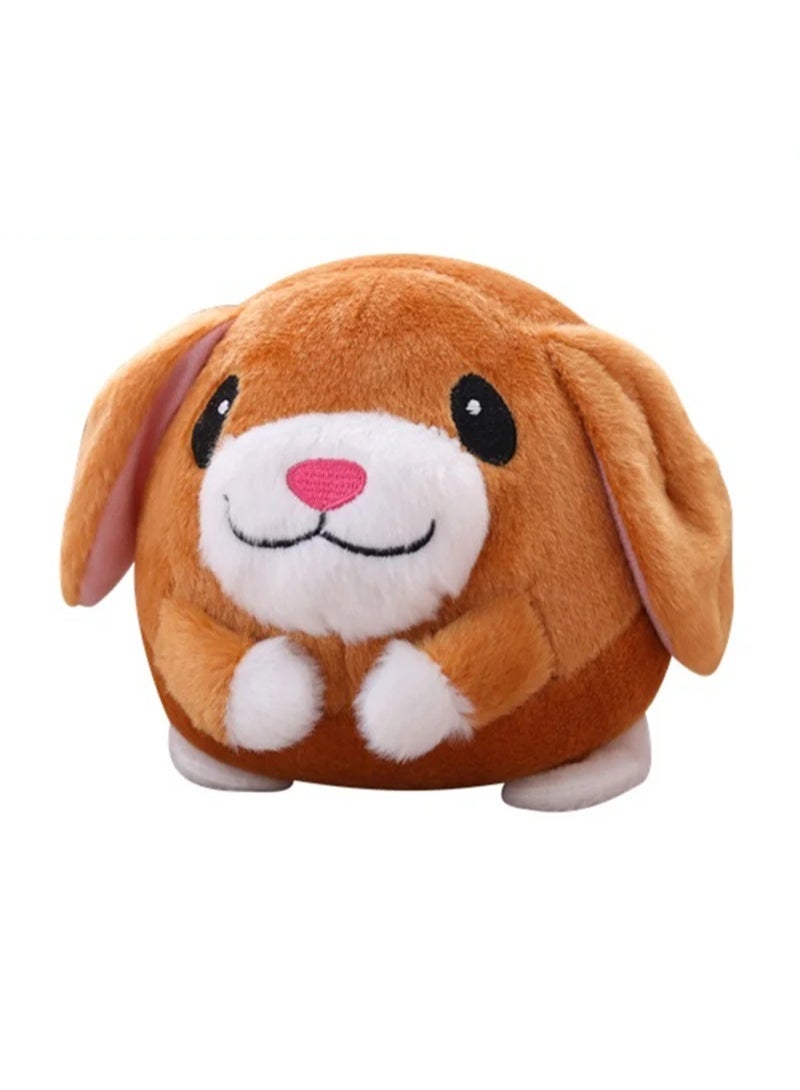 AROAQ Electrical Plush Dog Toy Bouncing Talking Ball Baby Singing Beating Birthday Gift For Kids Brown - Image 1