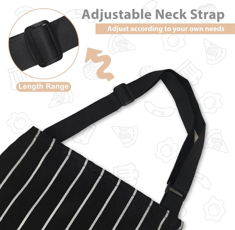 VALOME Store 2 Pack Kitchen Aprons, Apron for Cooking with 2 Pockets, Unisex Adjustable Neck Strap Chef Aprons for Men Women - Image 4