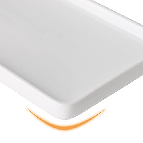 Gurygo 2 Pack 8" Ceramic Rectangular Vanity Trays, White, Set of 2 - Image 4