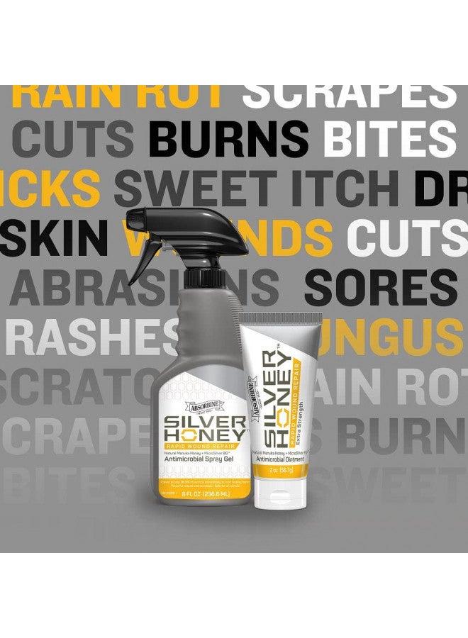 Absorbine Silver Honey Rapid Wound Repair Ointment, Manuka Honey & MicroSilver BG, Veterinarian Tested Horse & Animal Wound Care, 2oz Tube