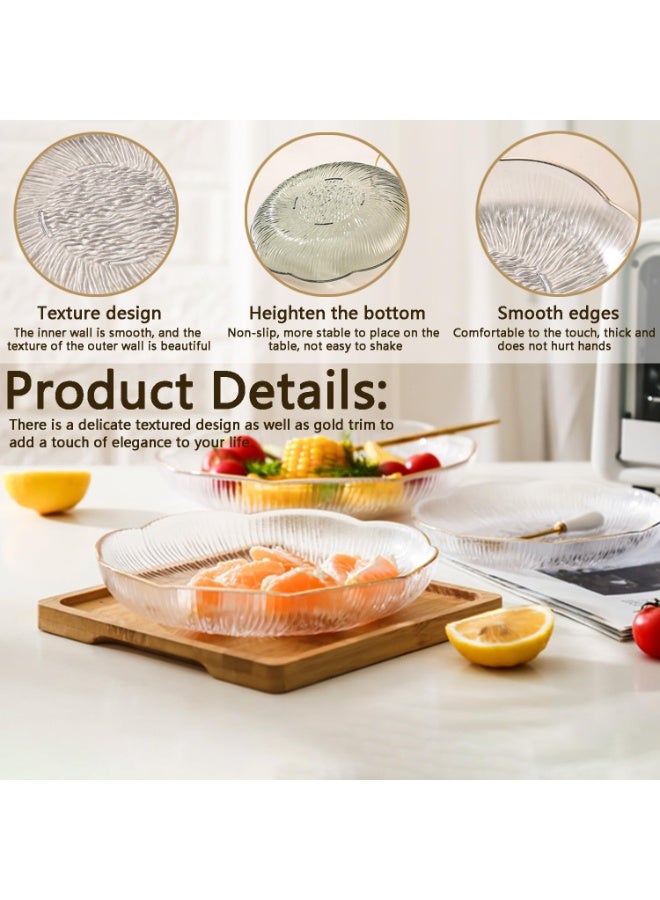 Relex 6 Inch Clear White Acrylic Salad Plates Set of 6, Small Plastic Dinner Dessert Plates, Round Kitchen Appetizer Plates, Shallow Bowl Dish for Restaurant Lunch Snack Bread Fruit Party - Image 4