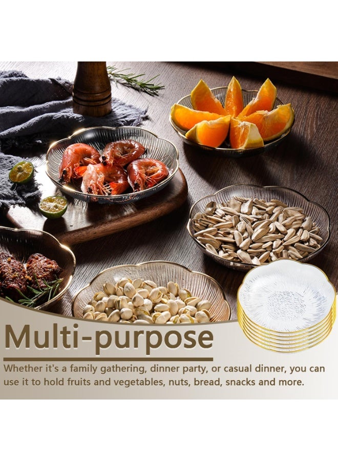 Relex 6 Inch Clear White Acrylic Salad Plates Set of 6, Small Plastic Dinner Dessert Plates, Round Kitchen Appetizer Plates, Shallow Bowl Dish for Restaurant Lunch Snack Bread Fruit Party - Image 3