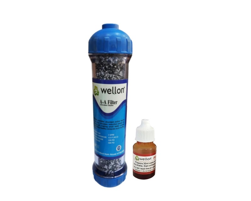 Wellon Antioxidant Alkaline Anti Bacterial Water inLine Filter 2 Diameter x 8 Long with 14 Connectors Long LifeTime of 612 Months and Natural Rock for All Type of Water Filter Purifiers - Image 1