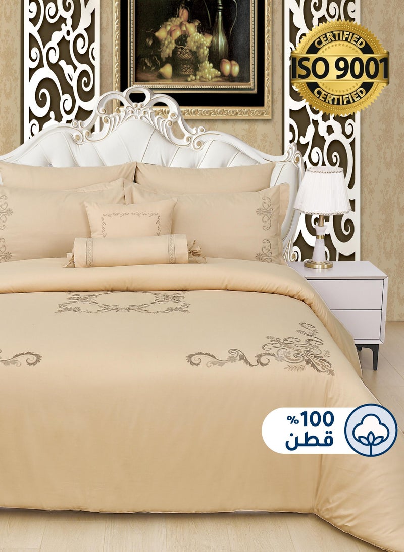 Master Home Textile MASTER Cotton Embroidery Comforter Sets, Fits 200 x 200 cm Double Size Bed, 8 Pcs King Size, 200 TC Cotton - Image 1