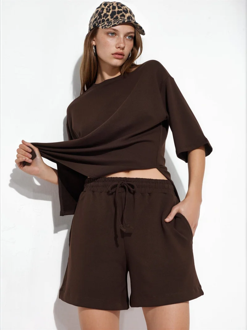 Busem BUSEM Mid-Waist Drawstring Sweat Shorts