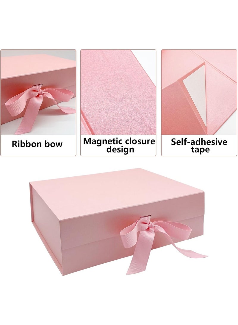 2Pack Large Gift Box 31x22x10cm - Pink Luxury Premium Present Box with Magnetic Lid & Silk Ribbon, Specially Designed for Holidays Wedding Birthday Anniversaries Gift Packaging - Image 3
