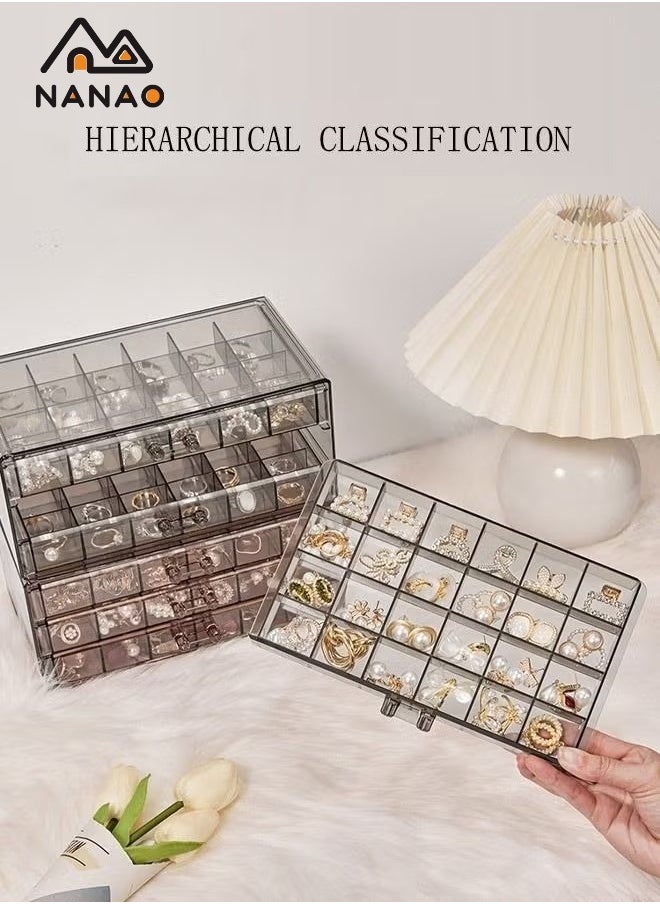 NANAO 3 Layers Jewelry Organizer,Multi-functional Jewelry Storage Boxes And Organizers for Women Girls Velvet Flannelette Earrings Rings Necklace  Jewelry Tray Storage Case  - Image 5
