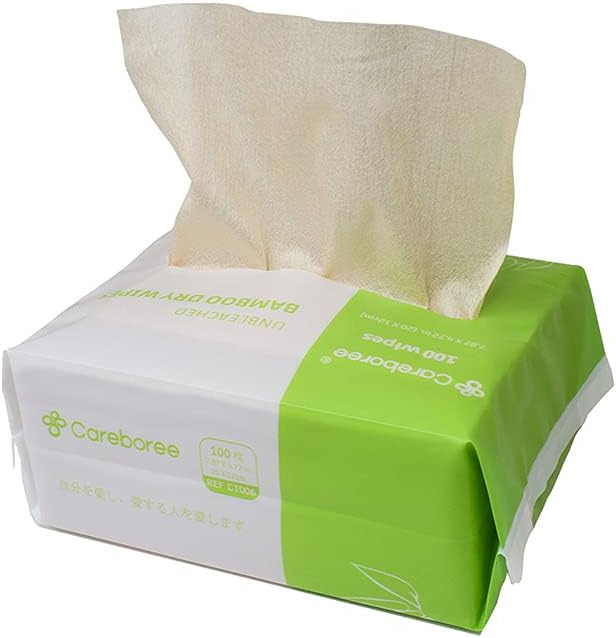 careboree 400 Count Careboree Unbleached Dry Baby Wipes Unscented MultiPurpose Cotton Tissue Small Size - Image 2