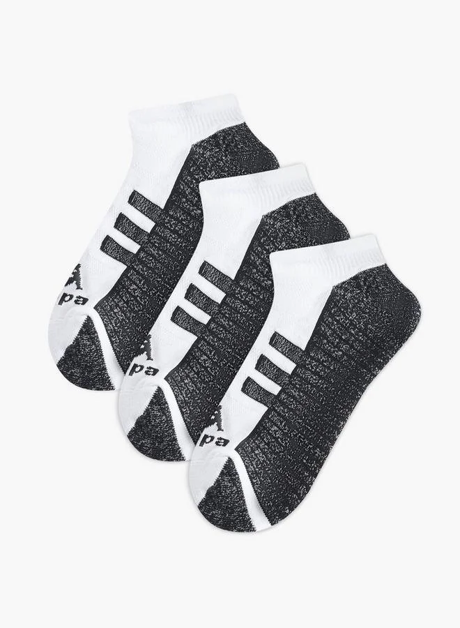 Set of 3 - Kappa Logo Print Half Terry Ankle Length Socks
