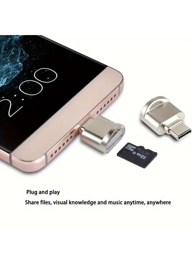 قارئ بطاقة الذاكرة الأسود USB C OTG مع حلقة المفاتيح للإرفاق باللابتوب والجهاز اللوحي والهاتف - Image 4