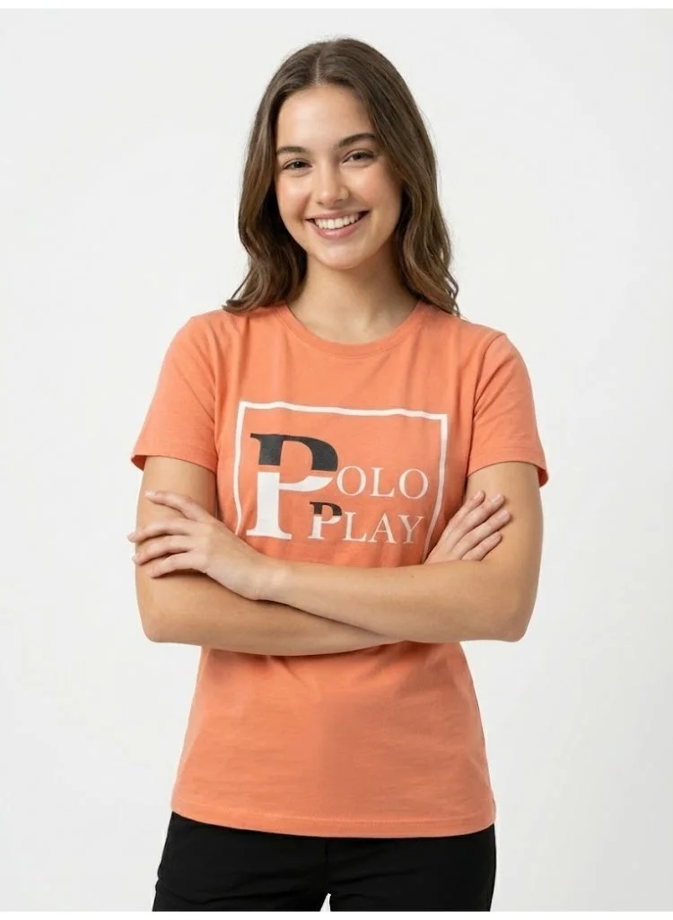 Polo Play Girls Graphic T-shirt -ORANGE