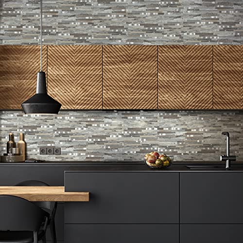 Midcard 10 Sheets Peel and Stick Backsplash PVC Wall Tile,for Kitchen Backsplash - Image 2