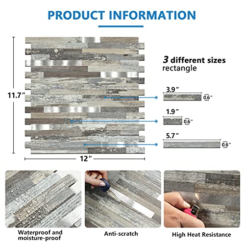 Midcard 10 Sheets Peel and Stick Backsplash PVC Wall Tile,for Kitchen Backsplash - Image 5