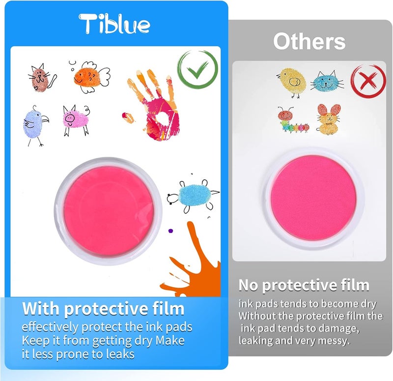 MoloTAR Craft Large Ink Pad Stamps Partner DIY Color,8 Colors Round Rainbow Finger Ink pad for Kids - Image 4