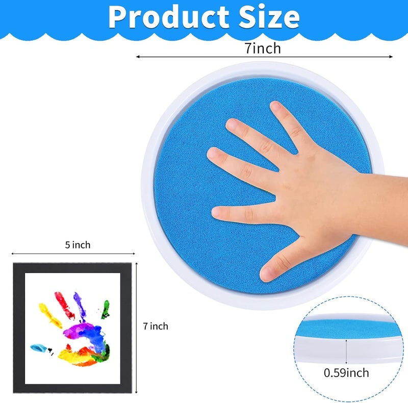 MoloTAR Craft Large Ink Pad Stamps Partner DIY Color,8 Colors Round Rainbow Finger Ink pad for Kids - Image 2