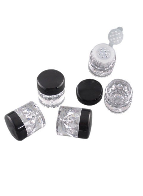 5 Pcs Luxury Empty Plastic Mini Makeup Loose Powder Box Cosmetic Eyeshow Powder Bottles Container Concealer Powder Sifter Jar With Screw Lids