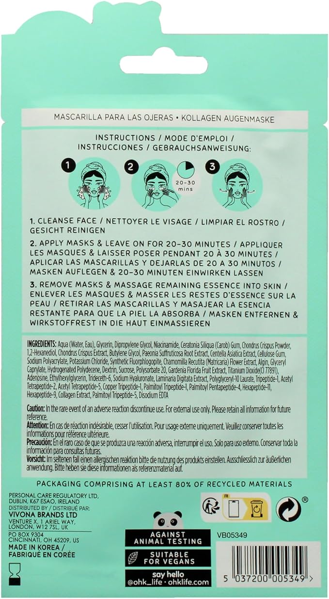 Oh K Under Eye Mask For Tired and Puffy Eyes Depuffing With Added Ginseng Vegan and Cruelty Free 13g - Image 2