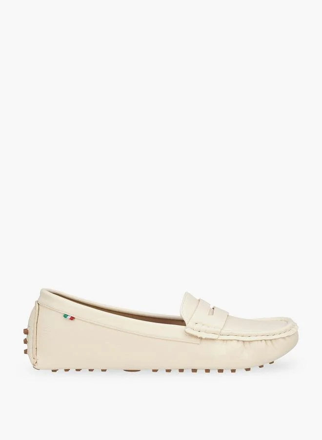Renzo Ruganni CREAM Women Textured Loafers for Women | Best Price UAE