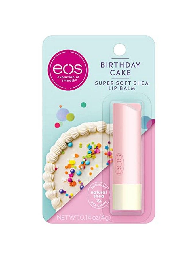EOS بلسم شفاه شيا فائق النعومة بنكهة كعكة عيد الميلاد | مرطب شفاه | ترطيب طويل الأمد | عناية بالشفاه خالية من الغلوتين | 0.14 أونصة زرقاء - Image 1